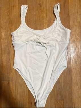 NWT PacSun White One-Piece Swimsuit with Eyelet Bust